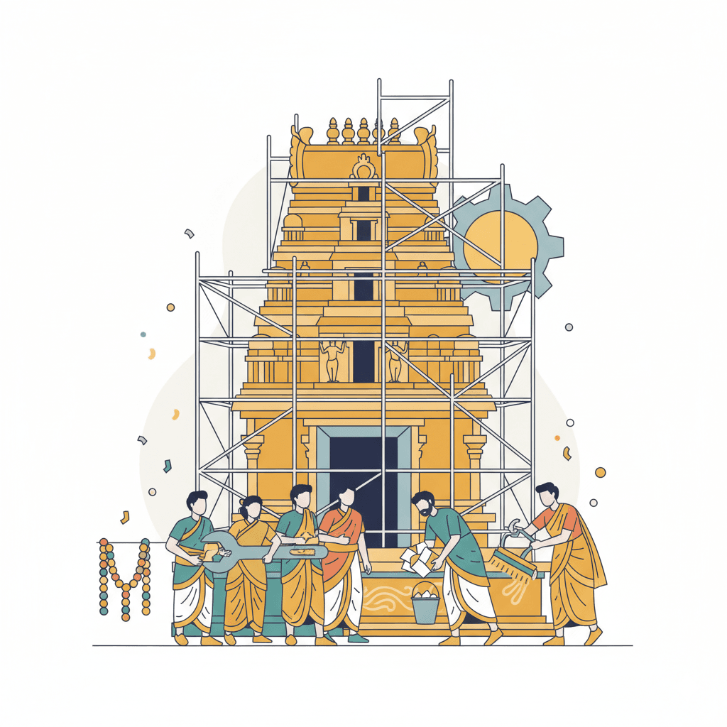 Festulu crew carefully shielding sparkler crates while maintenance panels glow